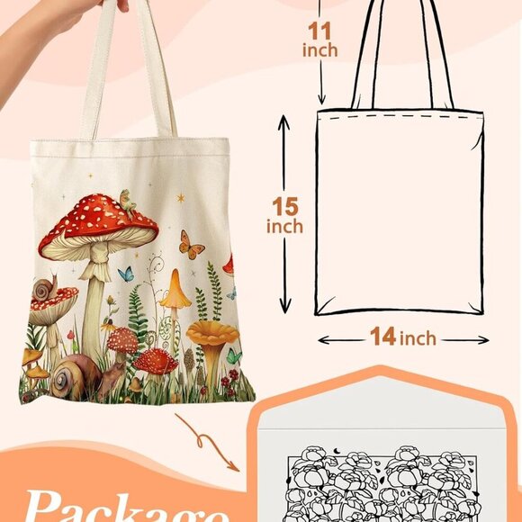 Durable Cotton Canvas Tote with Inner Pocket for Women - Stylish & Versatile - Picture 2 of 6